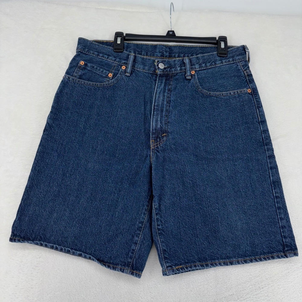 Levis 550 Relaxed Fit Denim Shorts Mens 36 Dark Wash Blue Jean Shorts 35550-2114